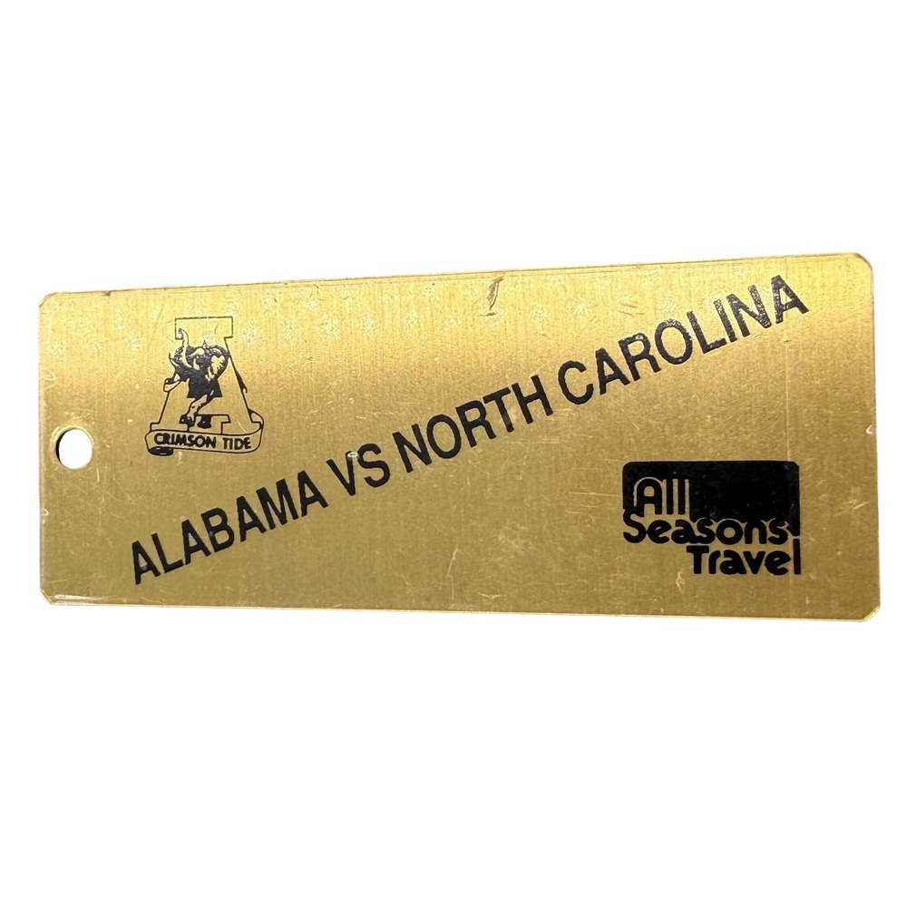 Vintage Outback 49th Gator Bowl Brass Gold Tone Metal Ticket Alabama vs UNC 1993